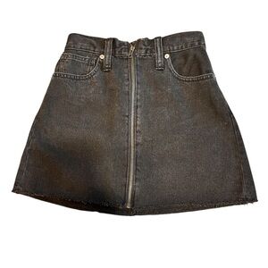 Madewell Women's Rigid Denim A-Line Mini Skirt Lunar Wash   Black Sz. 24